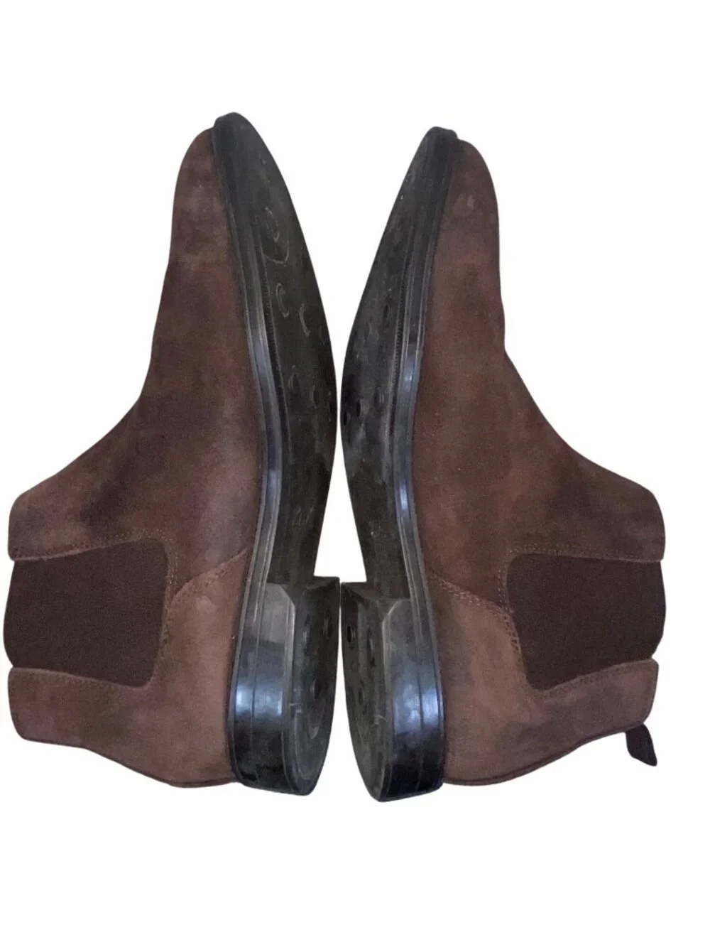 Clarks Brown Suede Chelsea Boots Size Men’s 10 Elastic Side Panels & Pull Tabs
